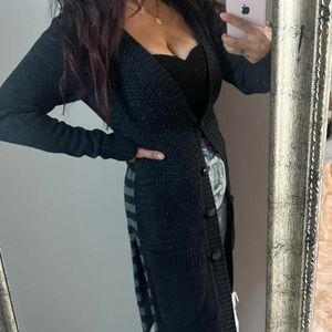 Wool cashmere blend long cardigan sweater topper duster Wom & Now Barcelona xs